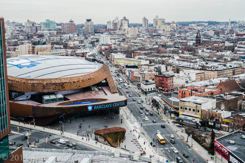 Barclays Center - aerial view from Washington Savings Bank tower